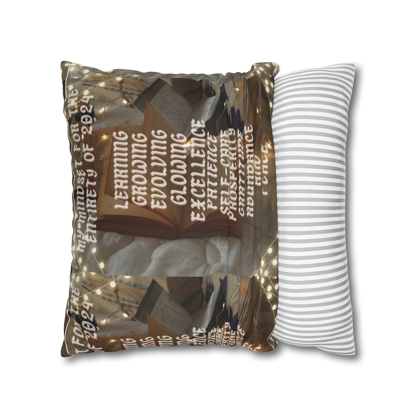 2024 mindset inspirational Spun Polyester Square Pillow Case