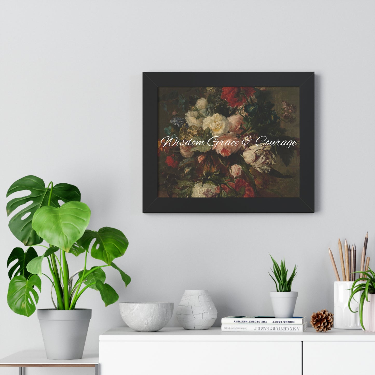 Wisdom grace courage Framed Horizontal Poster