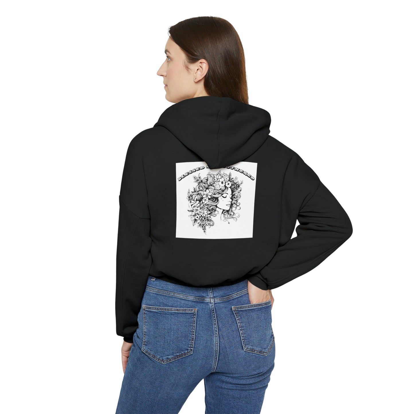 blessed and unbothered Women's Cinched Bottom Hoodie