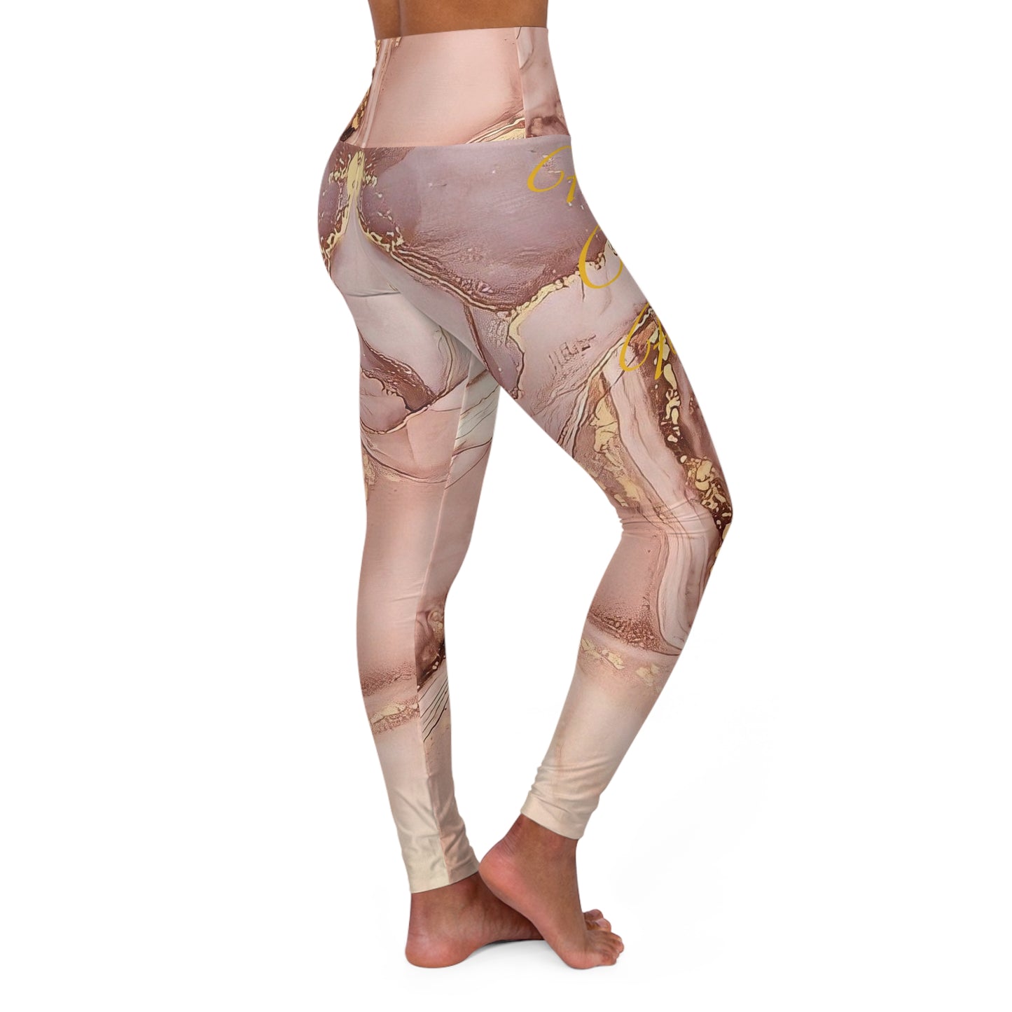 Faith over fear High Waisted Yoga Leggings (AOP)