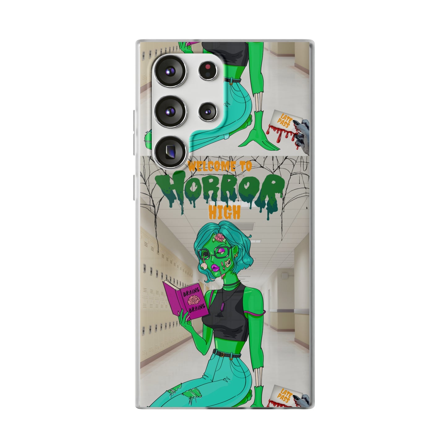 Horror high zombie girl Flexi Cases