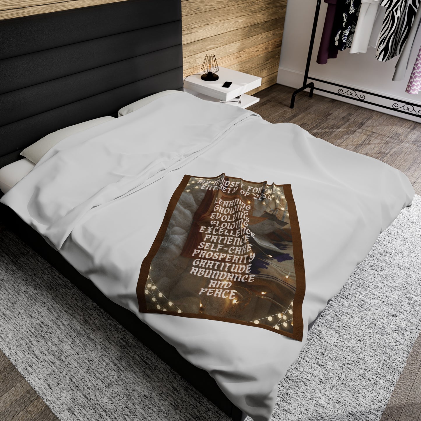 2024 mindset inspirational Velveteen Plush Blanket