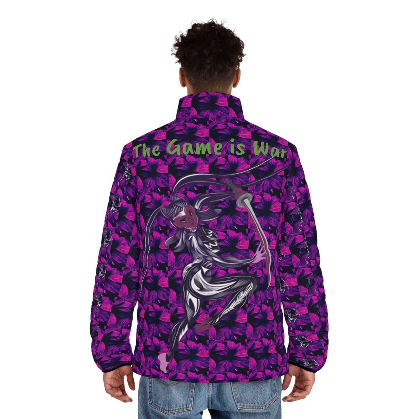 The game is war Anime Men's Puffer Jacket