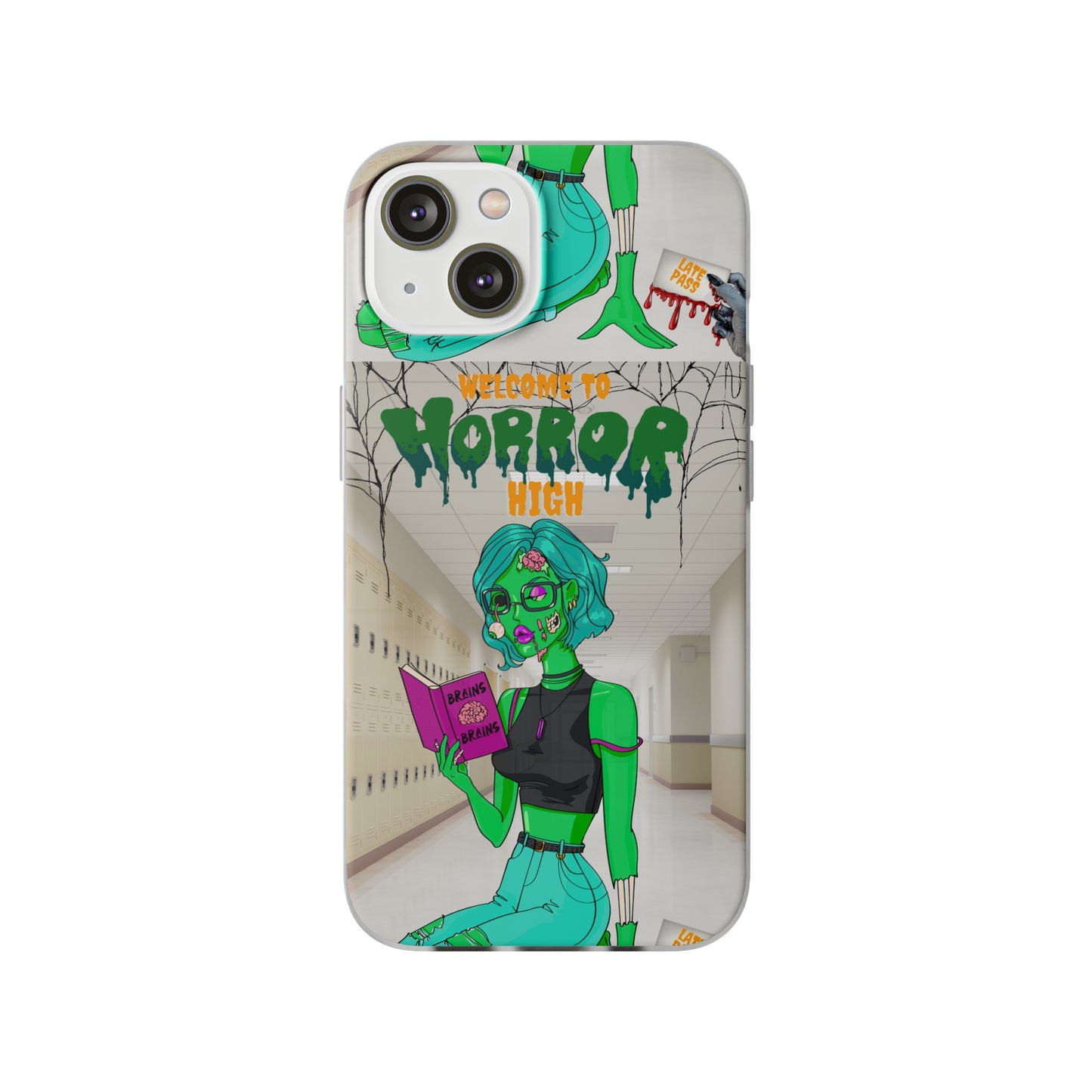 Horror high zombie girl Flexi Cases