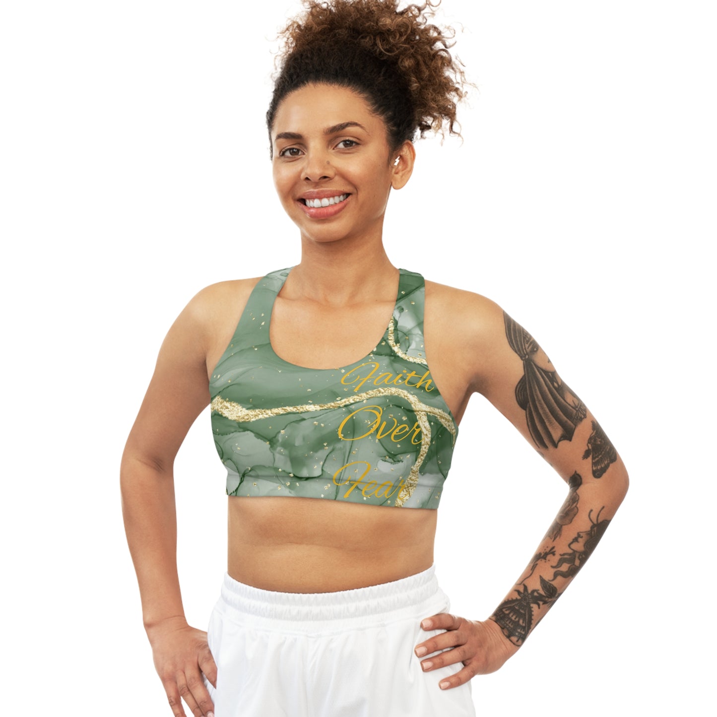 Faith over fear Seamless Sports Bra (AOP)