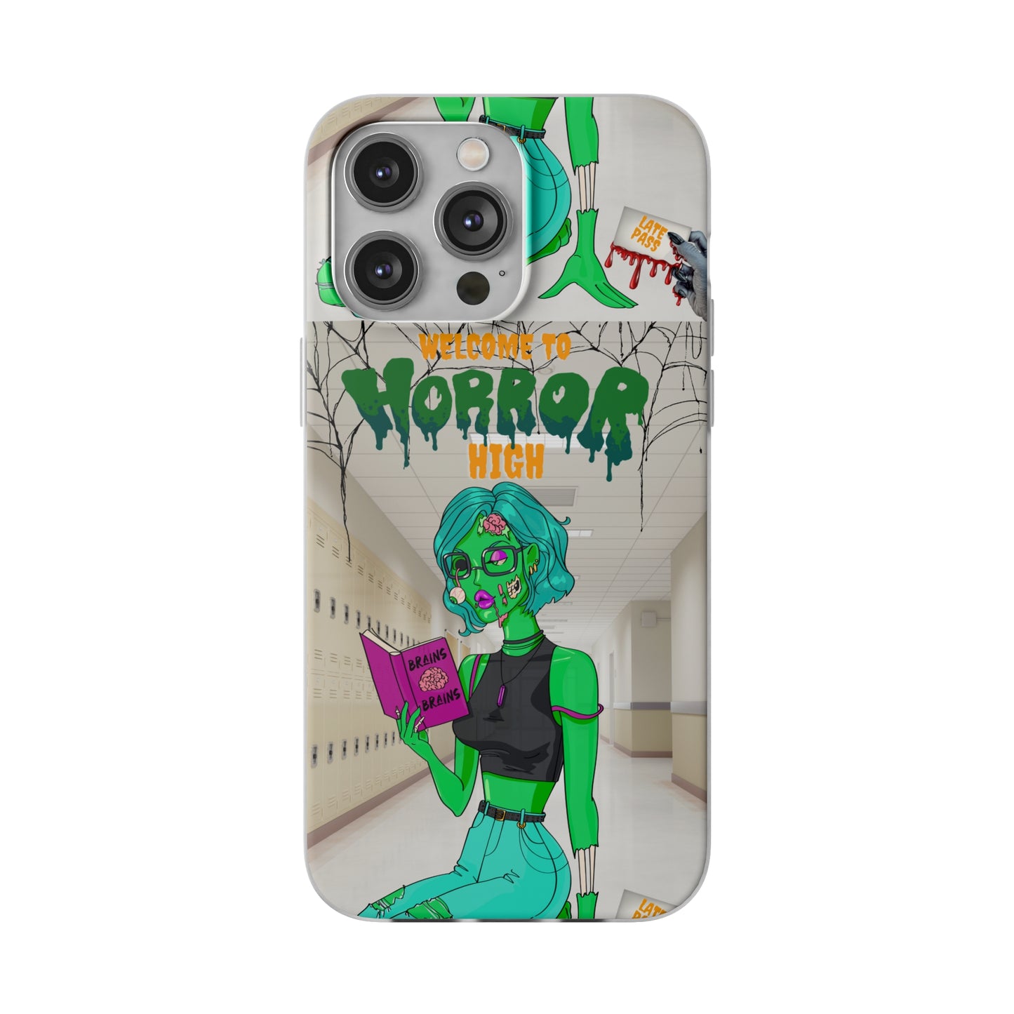 Horror high zombie girl Flexi Cases