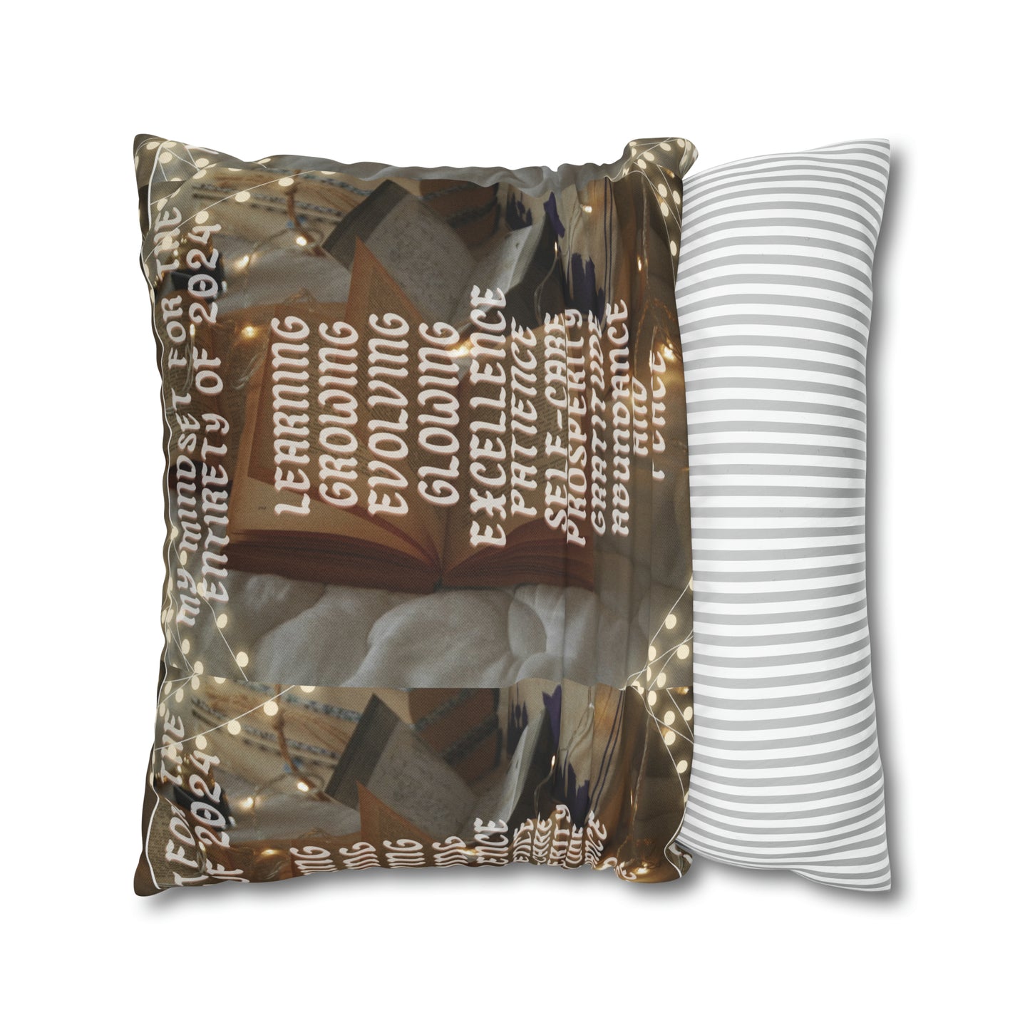 2024 mindset inspirational Spun Polyester Square Pillow Case