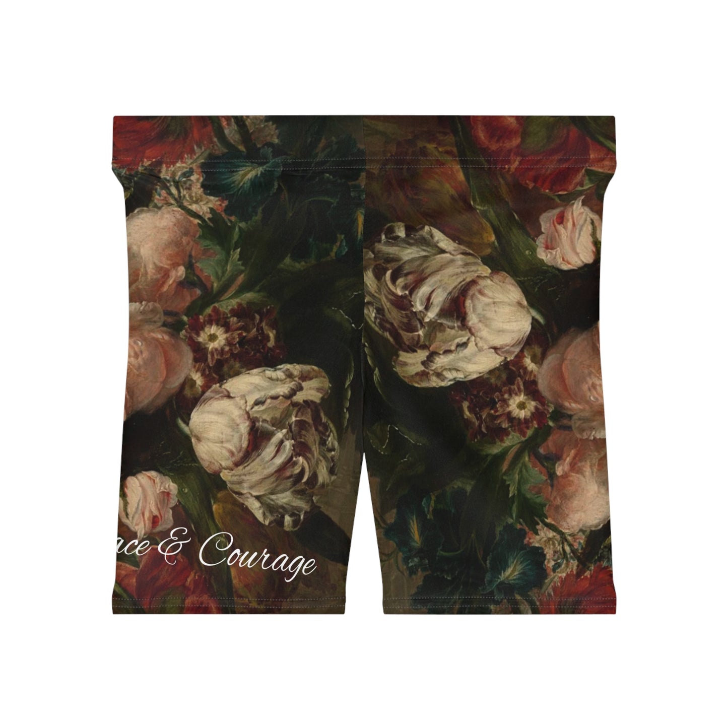 Wisdom grace Courage Vintage Rose Women's Biker Shorts