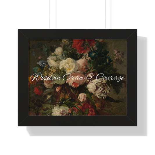 Wisdom grace courage Framed Horizontal Poster