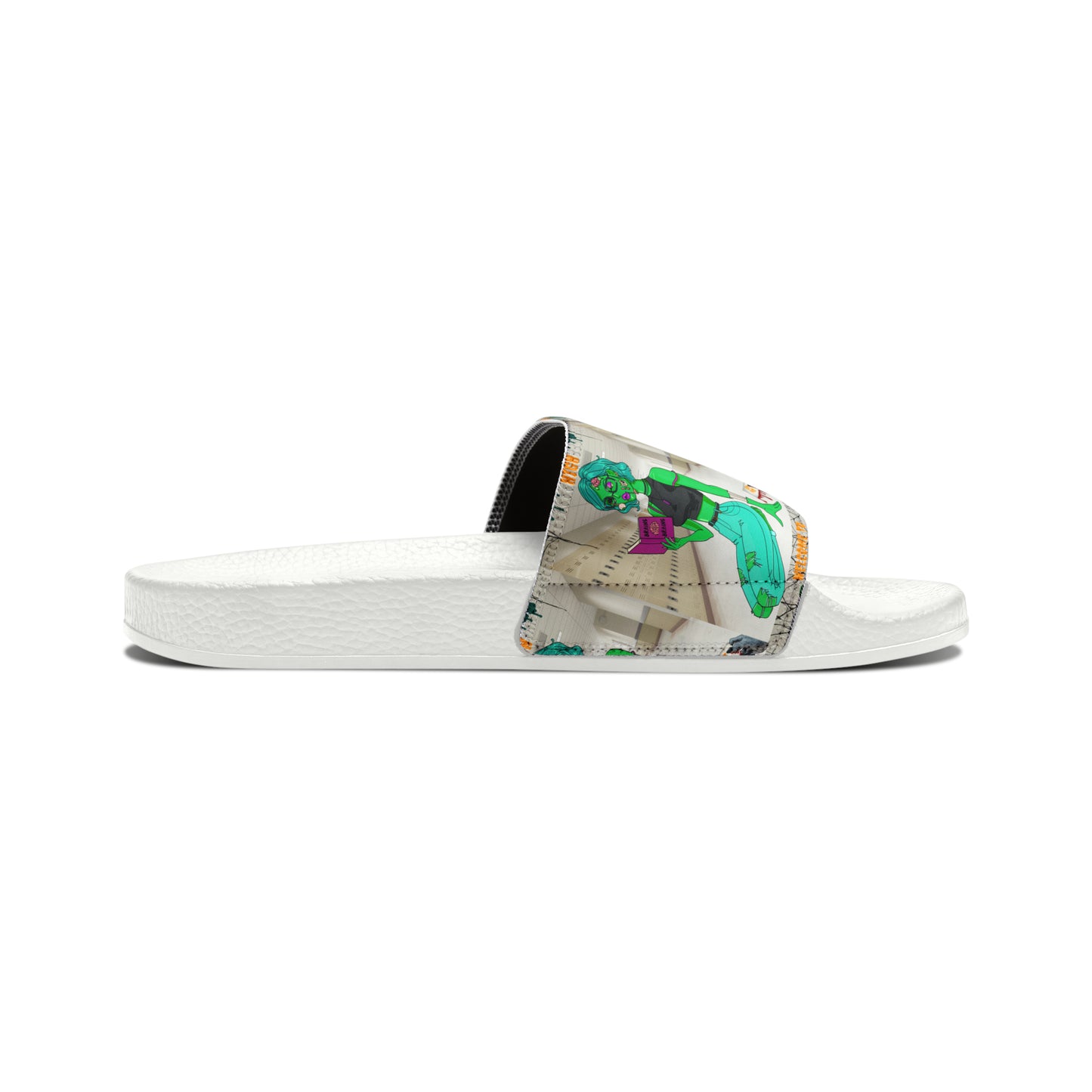 Horror high zombie girl Women's PU Slide Sandals