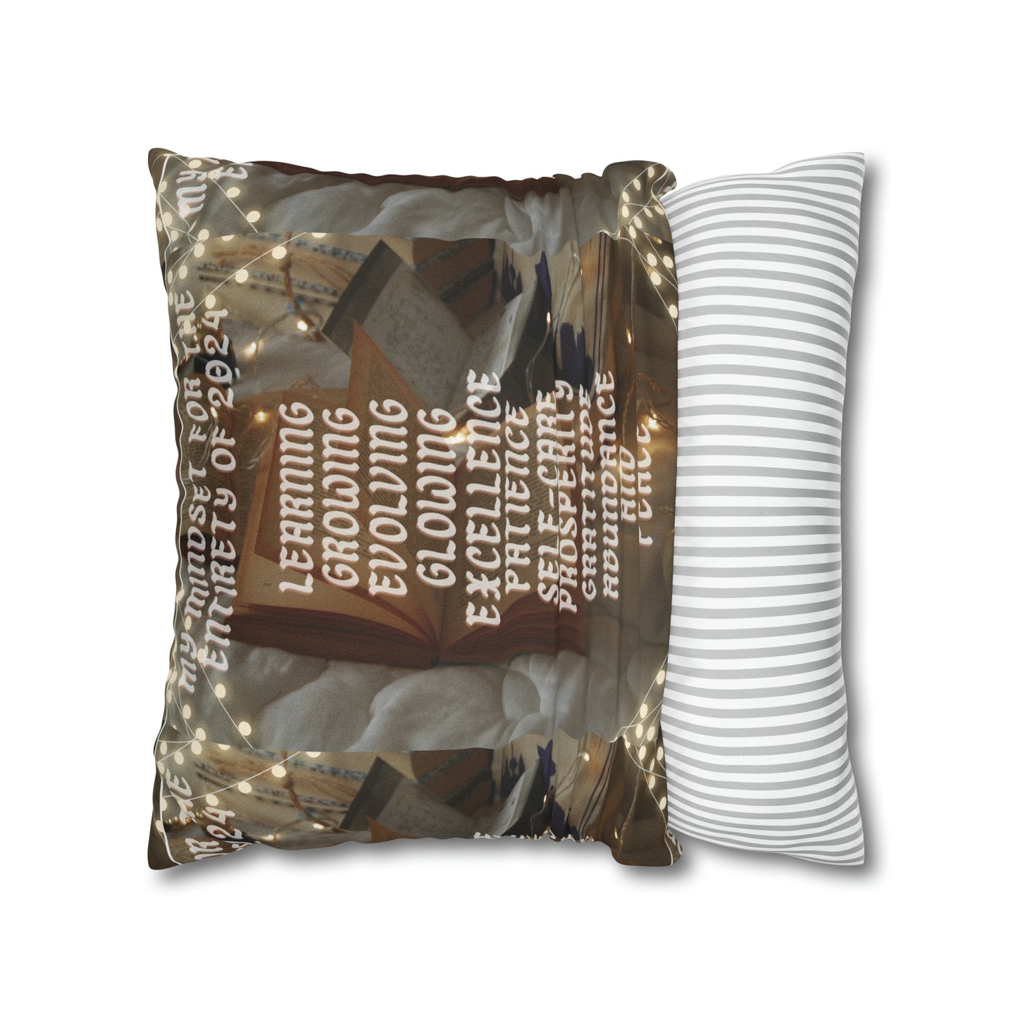 2024 mindset inspirational Spun Polyester Square Pillow Case