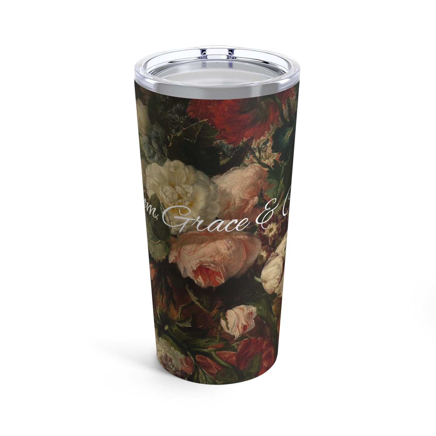 Wisdom Grace Courage Vintage Rose Tumbler 20oz