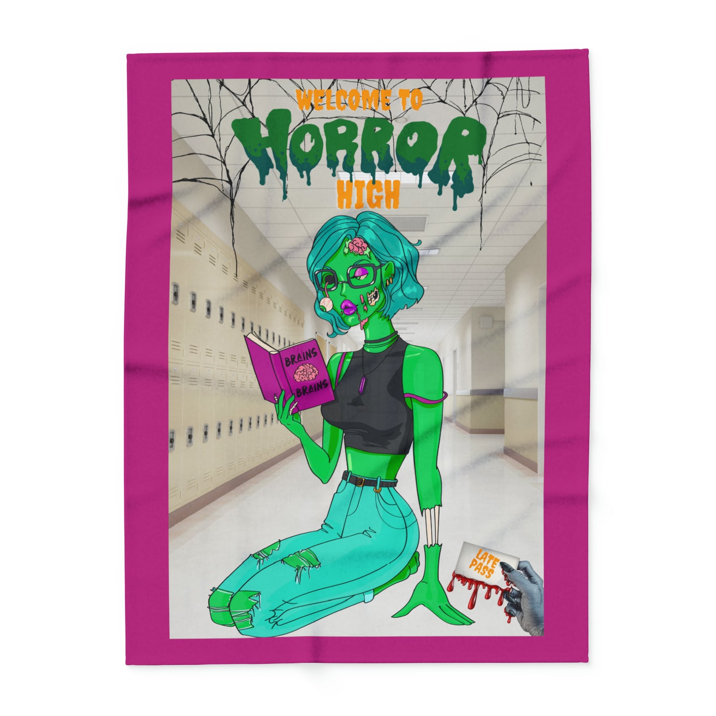 Horror high zombie girl Arctic Fleece Blanket