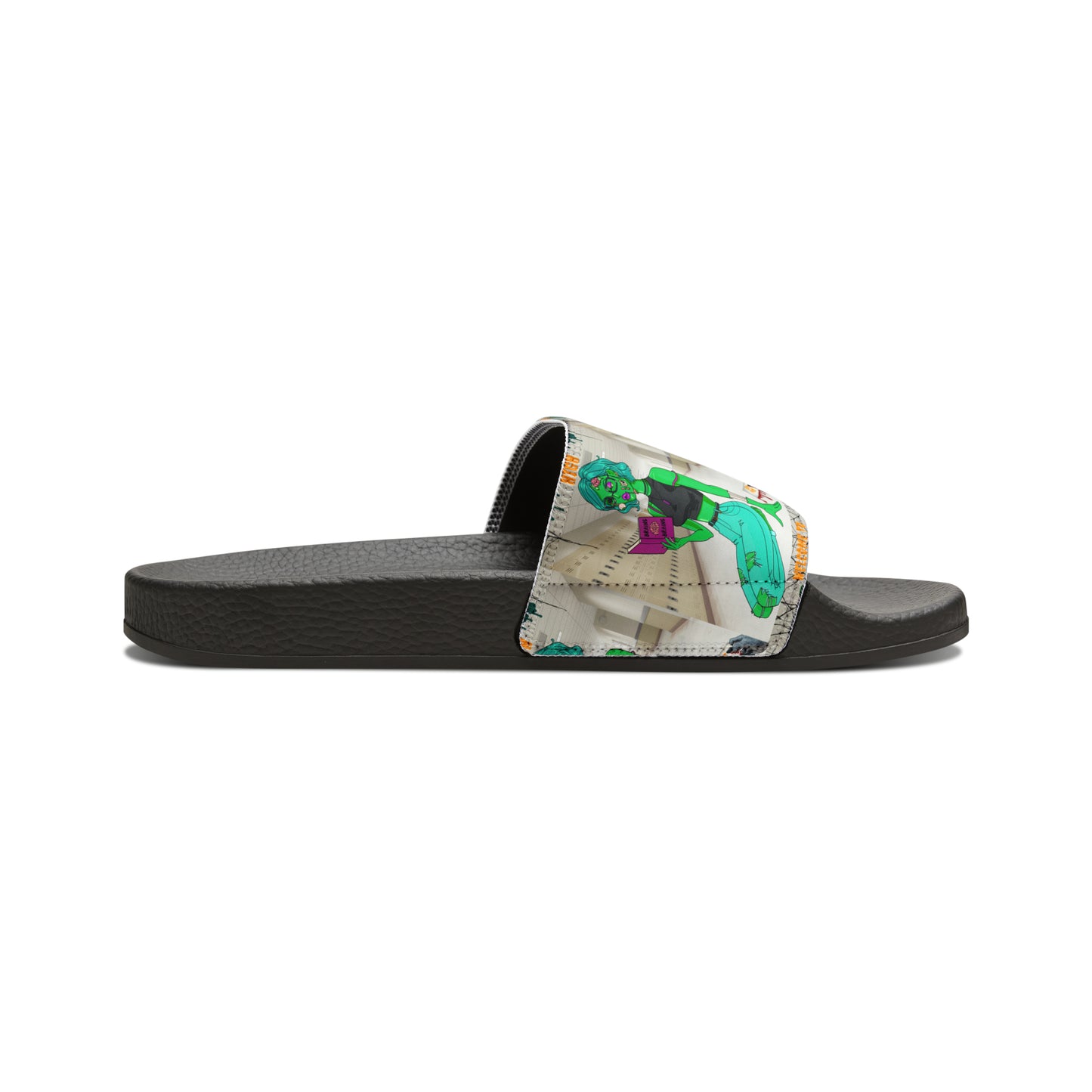 Horror high zombie girl Women's PU Slide Sandals