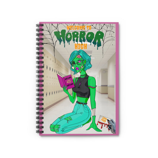 Horror high zombie girl Spiral Notebook - Ruled Line