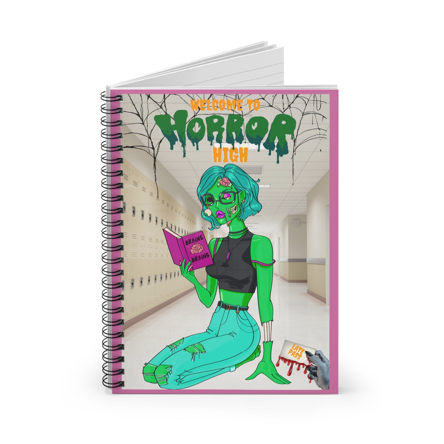 Horror high zombie girl Spiral Notebook - Ruled Line