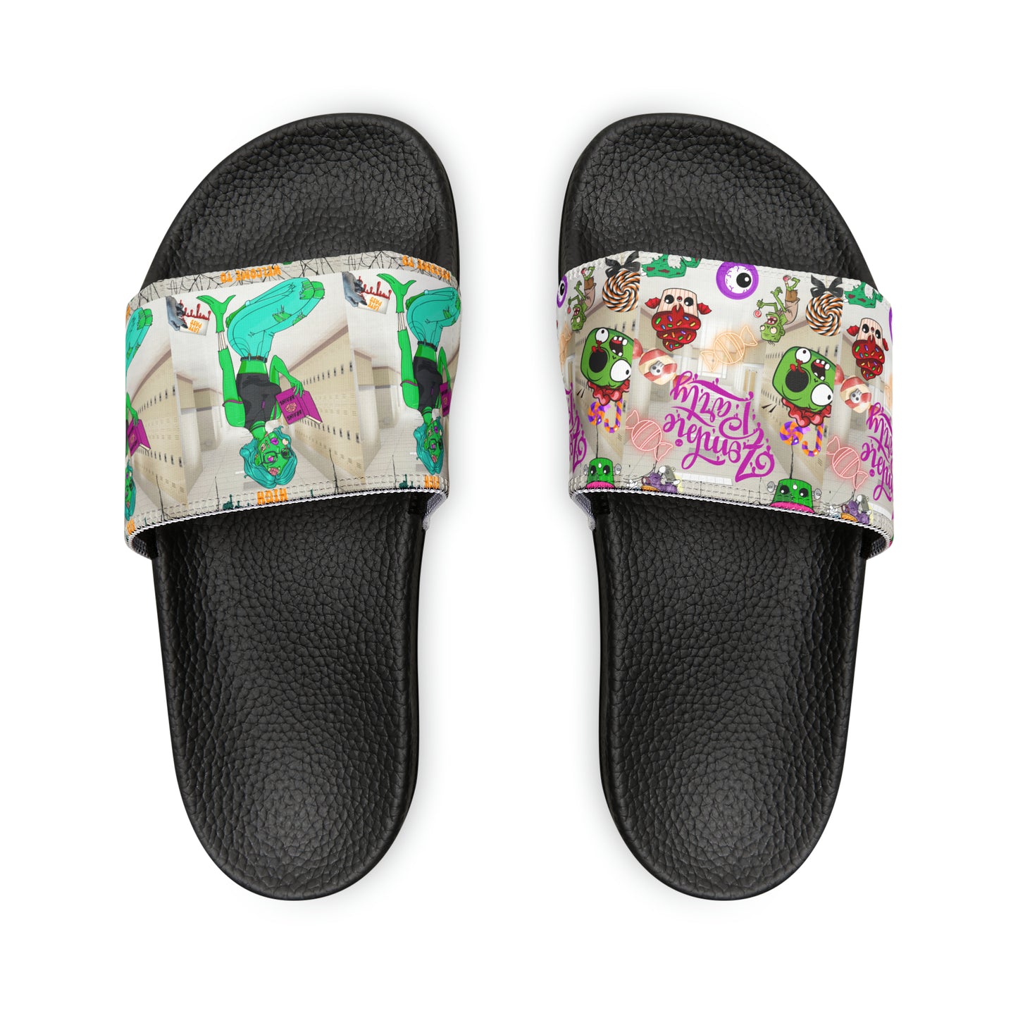 Horror high zombie girl Women's PU Slide Sandals