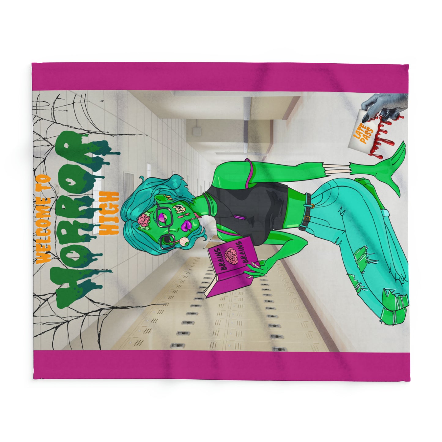 Horror high zombie girl Arctic Fleece Blanket