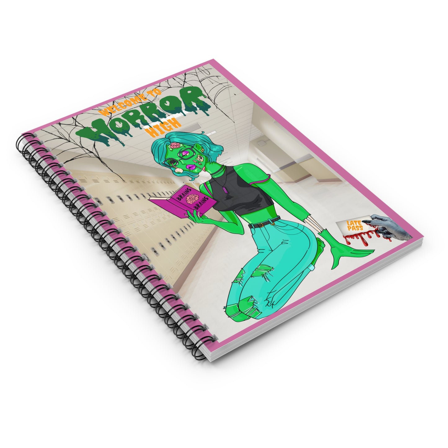 Horror high zombie girl Spiral Notebook - Ruled Line