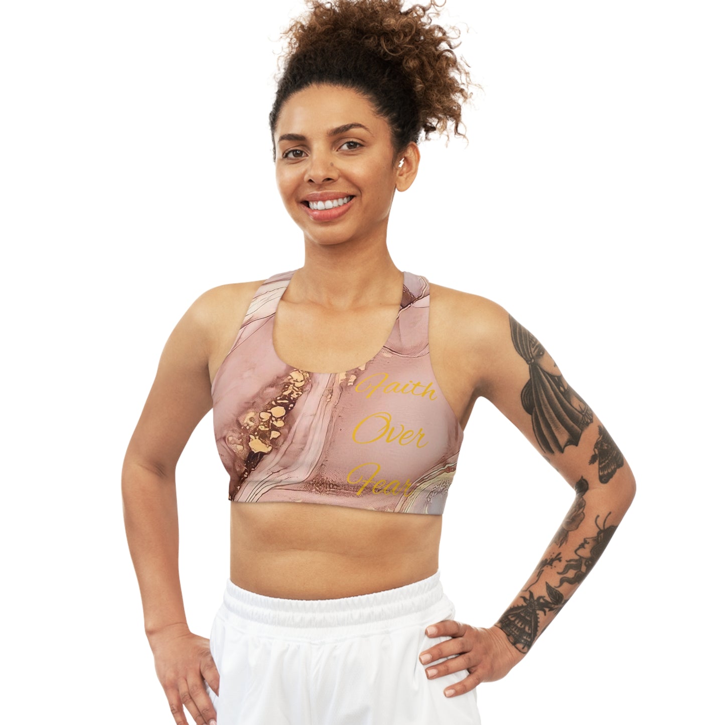 Faith over fear Seamless Sports Bra (AOP)