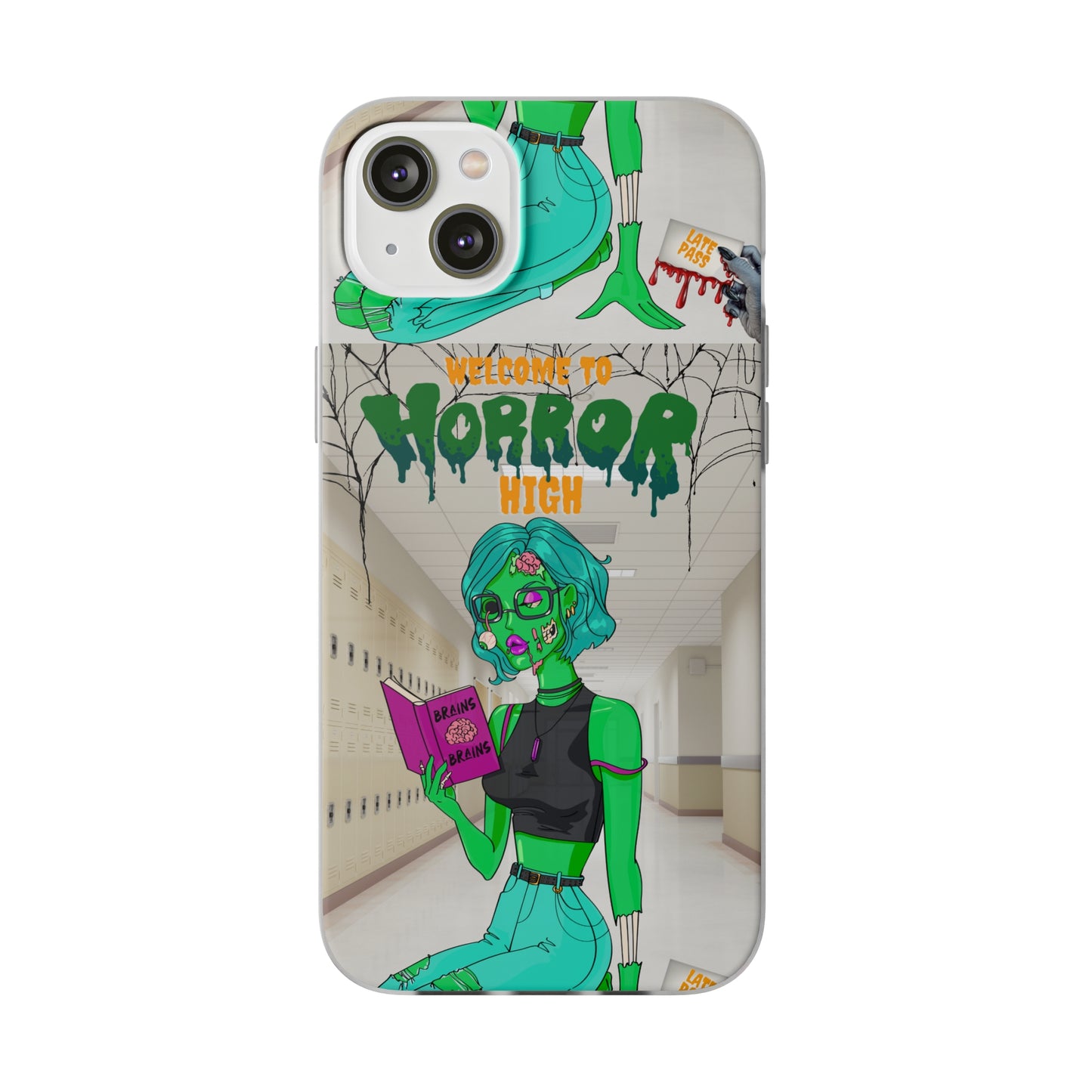 Horror high zombie girl Flexi Cases