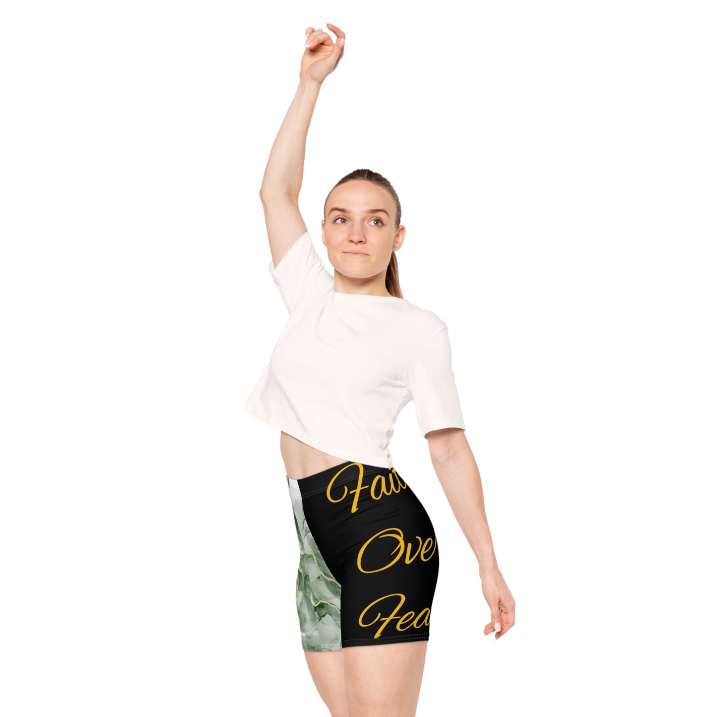 Faith over fear Women's Biker Shorts (AOP)