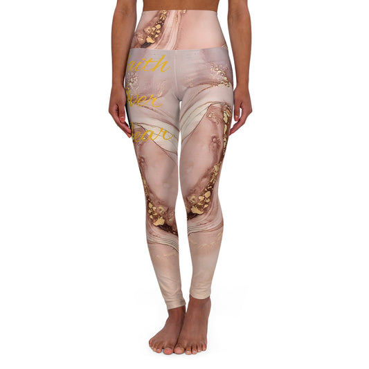 Faith over fear High Waisted Yoga Leggings (AOP)