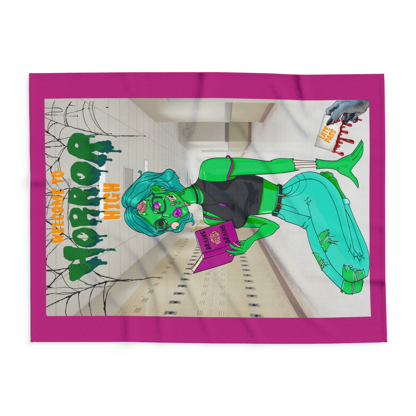 Horror high zombie girl Arctic Fleece Blanket