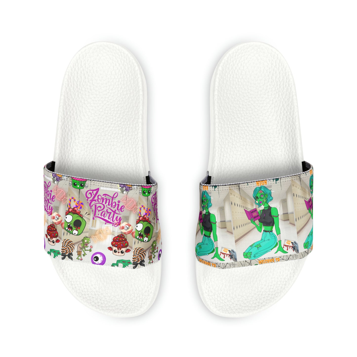 Horror high zombie girl Women's PU Slide Sandals