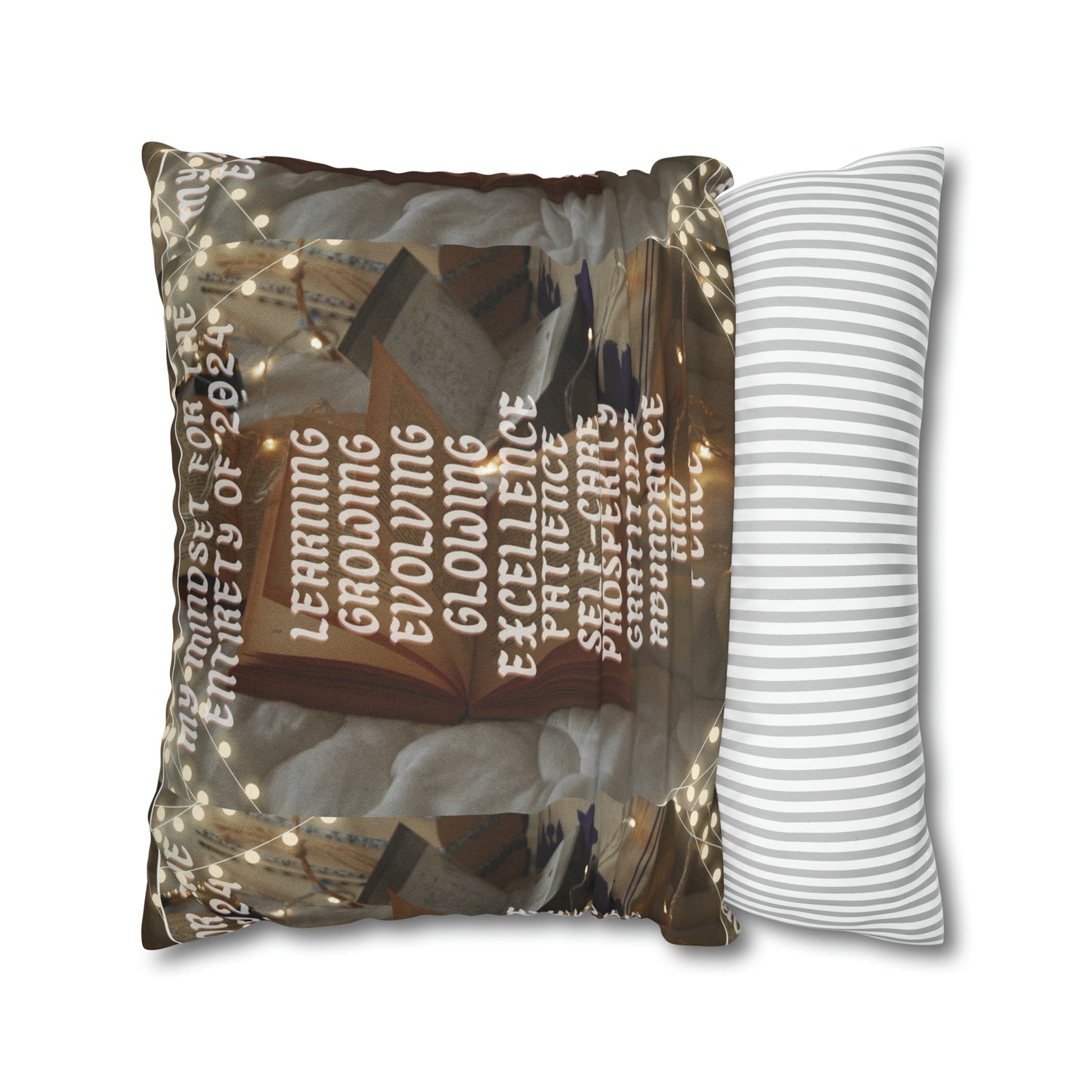 2024 mindset inspirational Spun Polyester Square Pillow Case