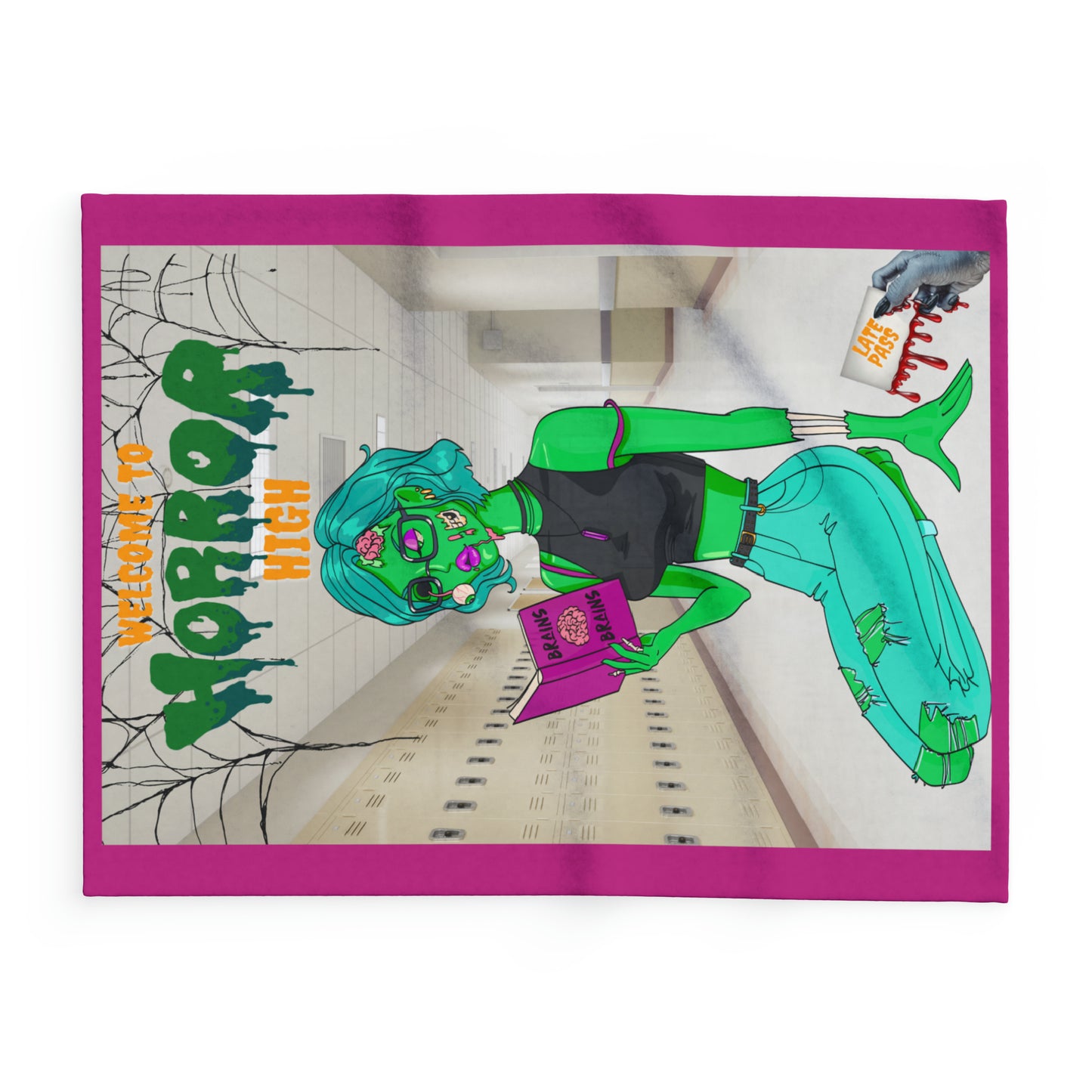 Horror high zombie girl Arctic Fleece Blanket