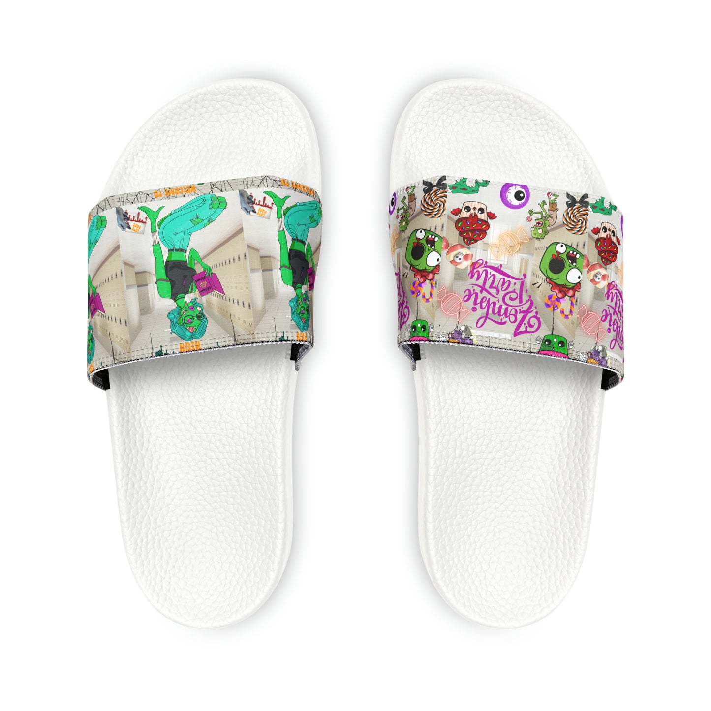 Horror high zombie girl Women's PU Slide Sandals