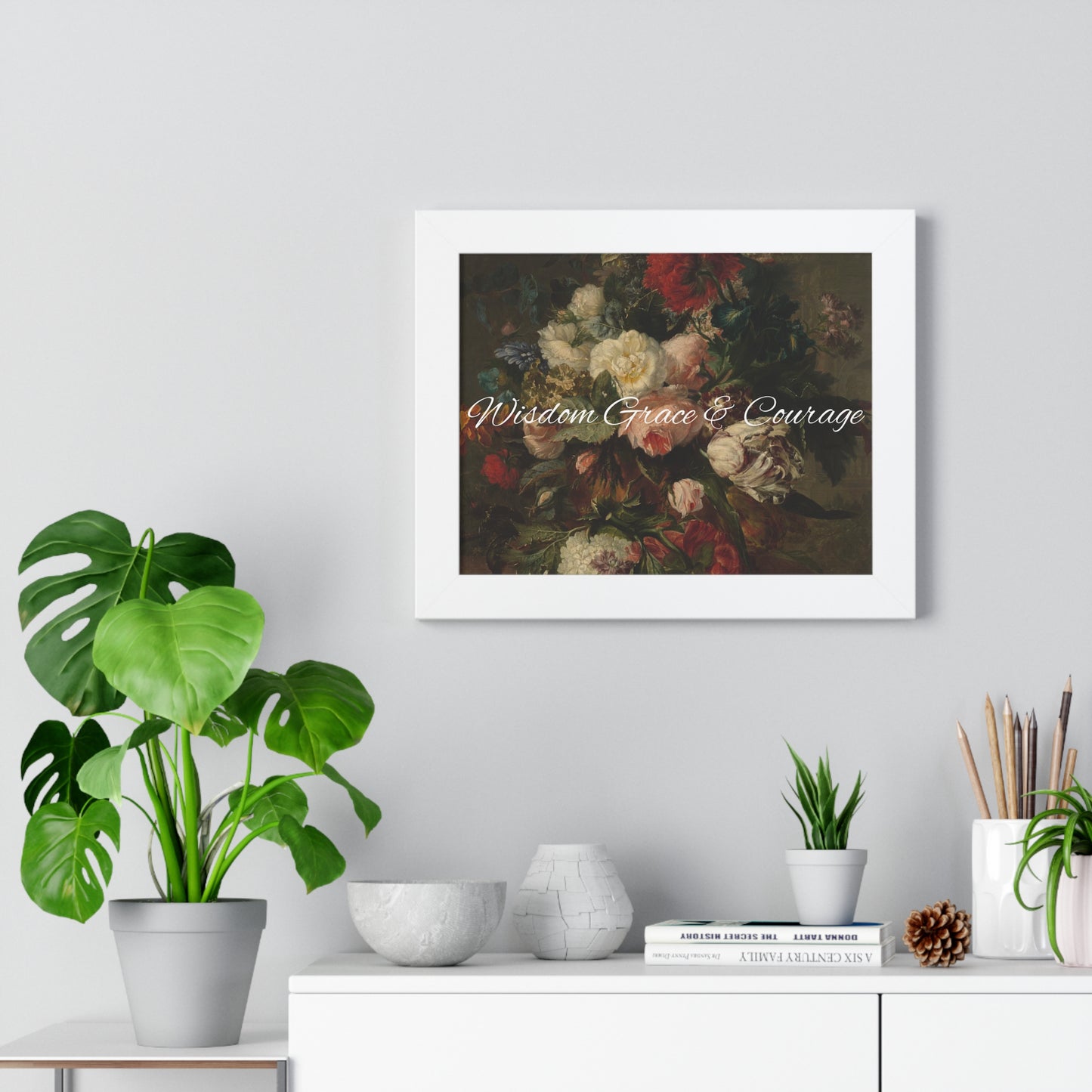 Wisdom grace courage Framed Horizontal Poster