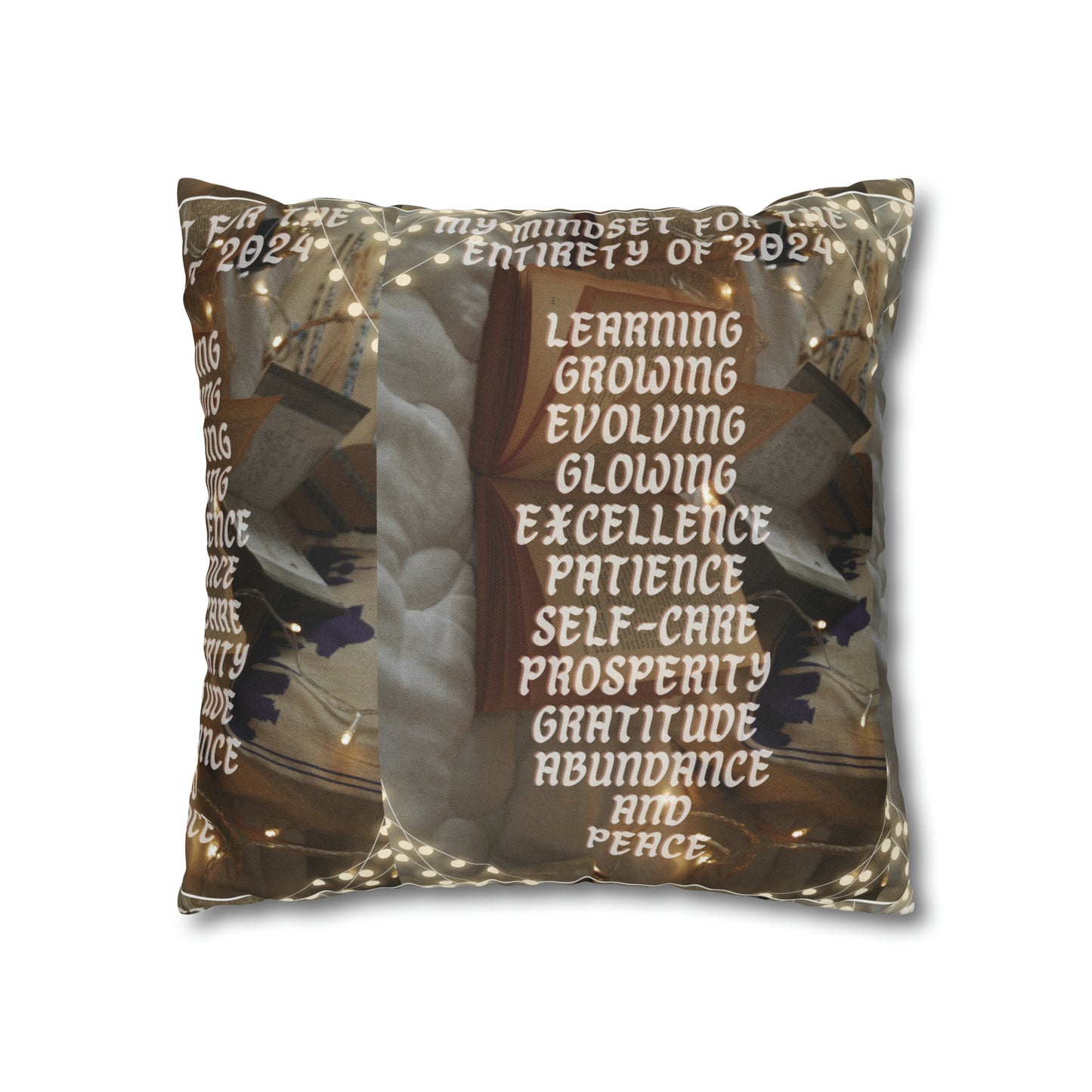 2024 mindset inspirational Spun Polyester Square Pillow Case